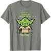 imageStar Wars Yoda Quote A Jedis Strength Flows from the Force TShirtOlive Heather