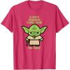 imageStar Wars Yoda Quote A Jedis Strength Flows from the Force TShirtRed Heather