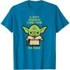 imageStar Wars Yoda Quote A Jedis Strength Flows from the Force TShirtSapphire Blue