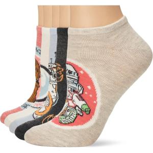 imageSTAR WARS Womens 5 Pack No Show SocksAssorted Pink Multi