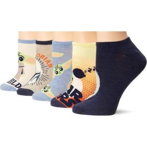 imageSTAR WARS Womens 5 Pack No Show SocksBlue Ivory Multi