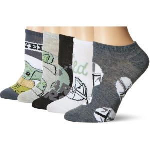 imageSTAR WARS Womens 5 Pack No Show SocksGrey White Multi