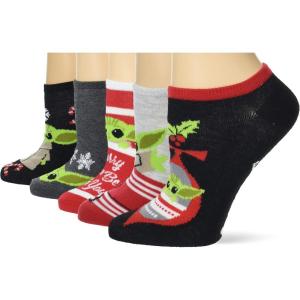imageSTAR WARS Womens 5 Pack No Show SocksHoliday Red