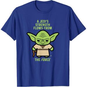 imageStar Wars Yoda Quote A Jedis Strength Flows from the Force TShirtRoyal Blue