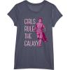 imageStar Wars Episode 7 Rey Girls Rule The Galaxy TShirt TShirtHeather Blue