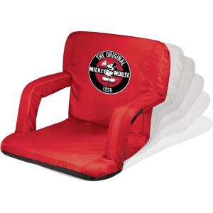 imagePICNIC TIME Star Wars R2D2 Ventura Reclining Stadium Seat with Back Support Bleacher Seat Beach Floor Chair Navy BlueDisney Mickey Mouse  Red