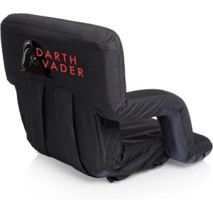 imagePICNIC TIME Star Wars R2D2 Ventura Reclining Stadium Seat with Back Support Bleacher Seat Beach Floor Chair Navy BlueStar Wars Darth Vader  Black