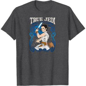 imageStar Wars  Rey Art Nouveau TShirtDark Heather Grey