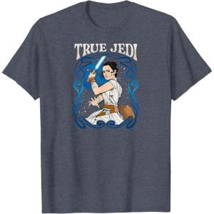 imageStar Wars  Rey Art Nouveau TShirtHeather Blue