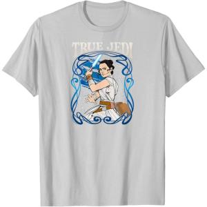 imageStar Wars  Rey Art Nouveau TShirtSilver Grey