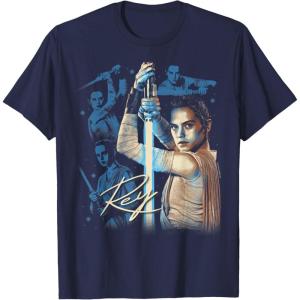 imageStar Wars  Rey Lightsaber TShirtNavy Blue