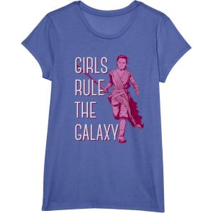 imageStar Wars Episode 7 Rey Girls Rule The Galaxy TShirt TShirtBright Blue Heather