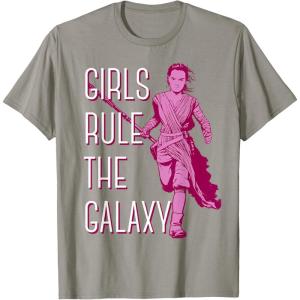 imageStar Wars Episode 7 Rey Girls Rule The Galaxy TShirt TShirtSlate Grey