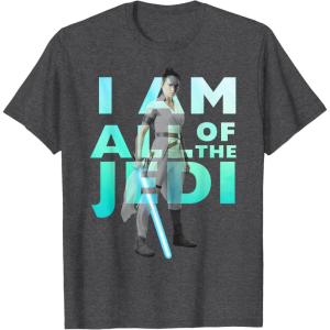 imageStar Wars The Rise Of Skywalker Rey I Am All Of The Jedi TShirtDark Heather Grey