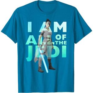 imageStar Wars The Rise Of Skywalker Rey I Am All Of The Jedi TShirtSapphire Blue