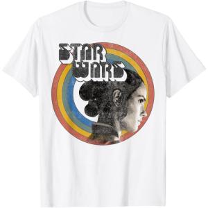 imageStar Wars The Rise Of Skywalker Rey Retro Circle Portrait TShirtWhite