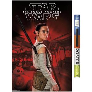 imageTrends International Star Wars The Force Awakens  Rey Staff Wall Poster 22375quot x 34quot Premium Unframed VersionPremium Poster  Clip Bundle