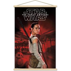 imageTrends International Star Wars The Force Awakens  Rey Staff Wall Poster 22375quot x 34quot Premium Unframed VersionPremium Print and Beechwood Hanger Bundle