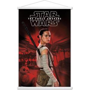 imageTrends International Star Wars The Force Awakens  Rey Staff Wall Poster 22375quot x 34quot Premium Unframed VersionPremium Print and White Hanger Bundle