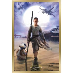 imageTrends International Star Wars The Force Awakens  Rey Wall Poster 22375quot x 34quot Premium Unframed VersionGold Framed Version