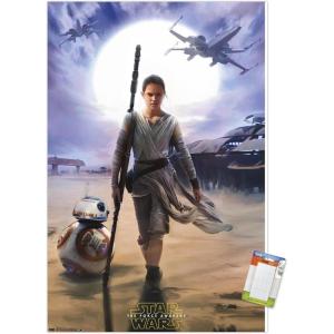 imageTrends International Star Wars The Force Awakens  Rey Wall Poster 22375quot x 34quot Premium Unframed VersionPremium Poster  Mount Bundle