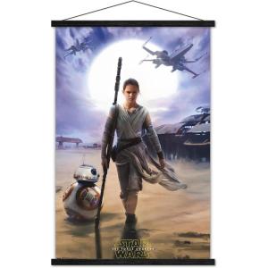 imageTrends International Star Wars The Force Awakens  Rey Wall Poster 22375quot x 34quot Premium Unframed VersionPremium Print and Black Hanger Bundle