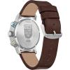 imageCitizen Mens EcoDrive Star Wars Luke Skywalker Chronograph Stainless Steel Watch with Brown Leather Strap Blue Bezel 44mm Model CA076807W