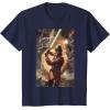 imageStar Wars Luke Skywalker Charging Poster Graphic TShirt TShirtNavy Blue