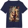 imageStar Wars Luke Skywalker Charging Poster Graphic TShirt TShirtNavy Blue