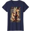 imageStar Wars Luke Skywalker Charging Poster Graphic TShirt TShirtNavy Blue