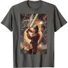 imageStar Wars Luke Skywalker Charging Poster Graphic TShirt TShirtAsphalt Grey