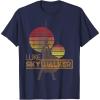 imageStar Wars Retro Luke Skywalker Silhouette Suns TShirt TShirtNavy Blue