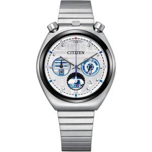 imageCitizen Quartz Star Wars Mens Watch Stainless SteelSilverTone Bracelet  Silver Dial  R2D2