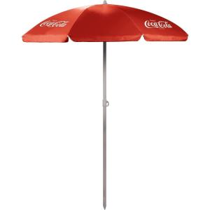 imagePICNIC TIME Outdoor Canopy Sunshade Beach Umbrella 55 Small Patio Umbrella Beach Chair UmbrellaCocaCola  Red