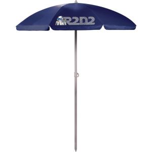 imagePICNIC TIME Outdoor Canopy Sunshade Beach Umbrella 55 Small Patio Umbrella Beach Chair UmbrellaStar Wars R2D2  Navy Blue