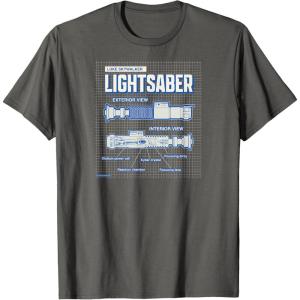 imageStar Wars  Luke Skywalker Lightsaber Schematic TShirtAsphalt Grey
