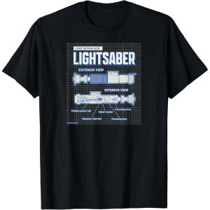 imageStar Wars  Luke Skywalker Lightsaber Schematic TShirtBlack