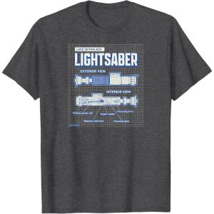 imageStar Wars  Luke Skywalker Lightsaber Schematic TShirtDark Heather Grey