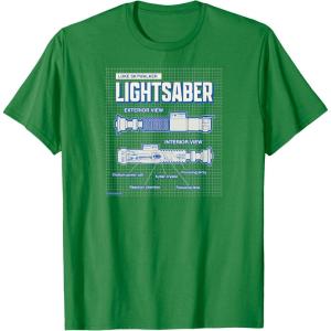 imageStar Wars  Luke Skywalker Lightsaber Schematic TShirtKelly Green
