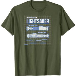 imageStar Wars  Luke Skywalker Lightsaber Schematic TShirtOlive Green