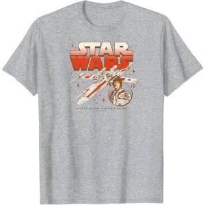 imageStar Wars  Luke Skywalker R2 Xwing TShirtHeather Grey