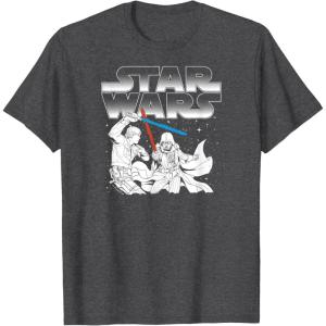 imageStar Wars  Luke vs Vader TShirtDark Heather Grey