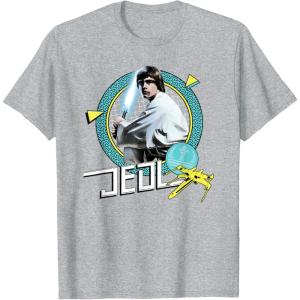 imageStar Wars Luke Skywalker Jedi 90s Throwback TShirt TShirtHeather Grey