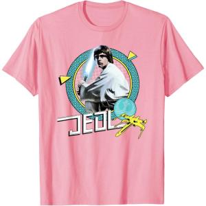 imageStar Wars Luke Skywalker Jedi 90s Throwback TShirt TShirtPink