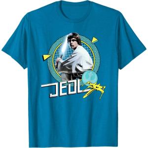 imageStar Wars Luke Skywalker Jedi 90s Throwback TShirt TShirtSapphire Blue