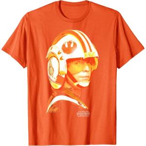 imageStar Wars Luke Skywalker Orange Hue Rebel Pilot Portrait TShirtOrange