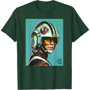imageStar Wars Luke Skywalker Pilot of the Year TShirtDark Green