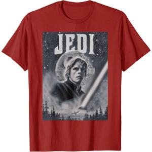 imageStar Wars Luke Skywalker Return of the Jedi Retro TShirt TShirtCranberry Red