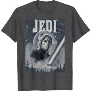 imageStar Wars Luke Skywalker Return of the Jedi Retro TShirt TShirtDark Heather Grey