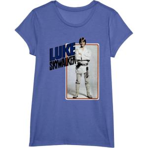 imageStar Wars Luke Skywalker Smiling Card Graphic TShirt TShirtBright Blue Heather